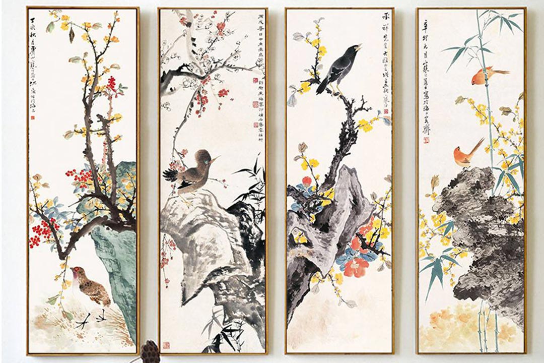 中式花鸟装饰画框